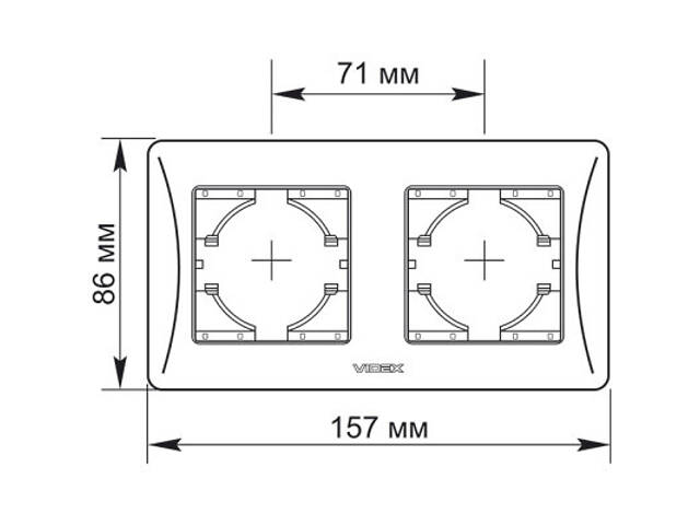 Рамка Videx BINERA біла 2 пости (VF-BNFR2H-W) - Фото 2