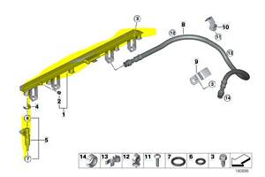 Рампа топливная BMW X5 E70 (2007-2010) дорестайл, 13537542541