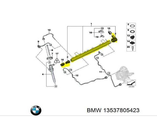 Рампа паливна BMW X5 E70 (2010-2013) рестайл 13537805423
