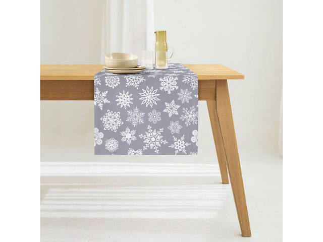 Ранер на стіл COSAS SNOWFLAKES CS2 40х150 см Сіро-білий - Фото 2