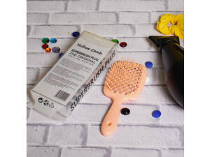 Расческа щетка для волос Superbrush Plus Hollow Comb Бежевый