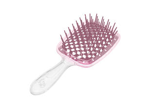Расческа щетка для волос Superbrush Plus Hollow Comb Прозрачно-пудровый