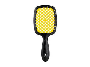 Расческа щетка для волос Superbrush Plus Hollow Comb Черно-желтый