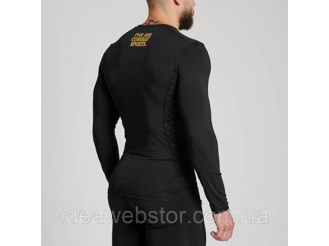 Спортивный мужской рашгард для тренировок единоборств кроссфита, Рашгард с длинным рукавом Leone DNA Black S. - Фото 3