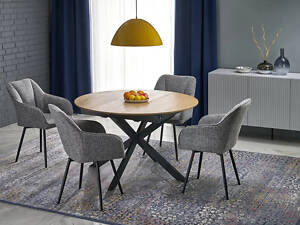 Раскладной стол Acord, 120(200)х120, натуральный / черный