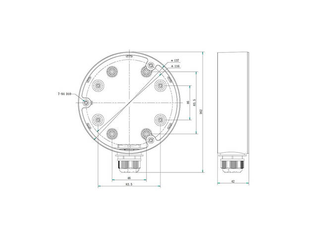Розподільна коробка Hikvision DS-1280ZJ-DM21 - Фото 3