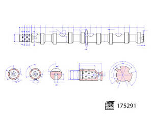 Розподільний вал на A3, A4, A5, A6, Alhambra, Altea, Amarok, Beetle, Eos, Golf, Jetta, Leon, Octavia, Passat B5...