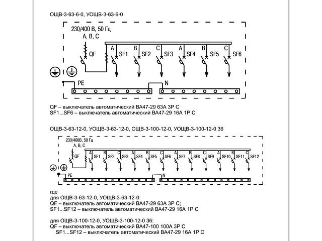 Распределительный щит 6 модулей IP31 36 УХЛ4 [MSM10-3V-06-31-U] УОЩВ-3-63-6-0 УЕК - Фото 2
