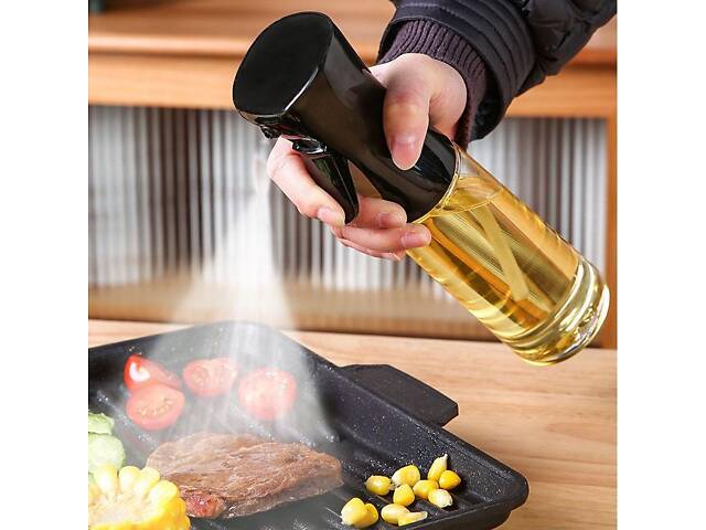 Розпилювач для олії та оцту RESTEQ 500 мл - дозатор з аерозольним розпиленням, прозорий пластиковий диспенсер - Фото 1