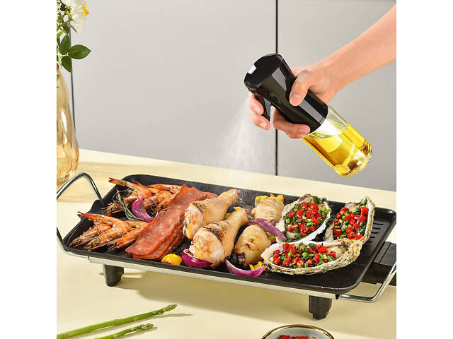 Розпилювач для олії та оцту RESTEQ 500 мл - дозатор з аерозольним розпиленням, прозорий пластиковий диспенсер - Фото 2