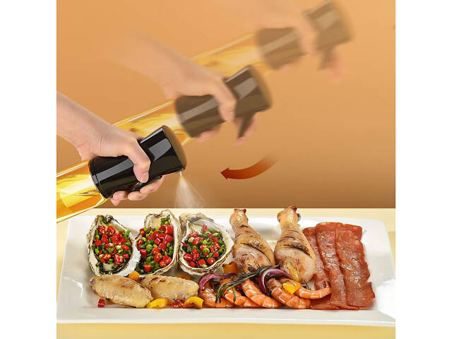 Розпилювач для олії та оцту RESTEQ 500 мл - дозатор з аерозольним розпиленням, прозорий пластиковий диспенсер - Фото 3