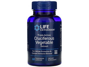 Растительный экстракт Life Extension гормональная поддержка Cruciferous Vegetable Extract 60 капсул