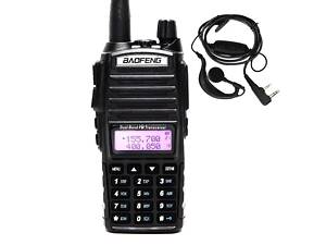 Рація Baofeng UV-82 8W посилена PRO серія VHF/UHF, ліхтар, 2xPTT кнопка, гарнітура, дальність 10км