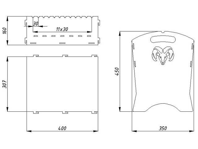 Розбірний мангал Dodge (3 мм + чохол) - Фото 2
