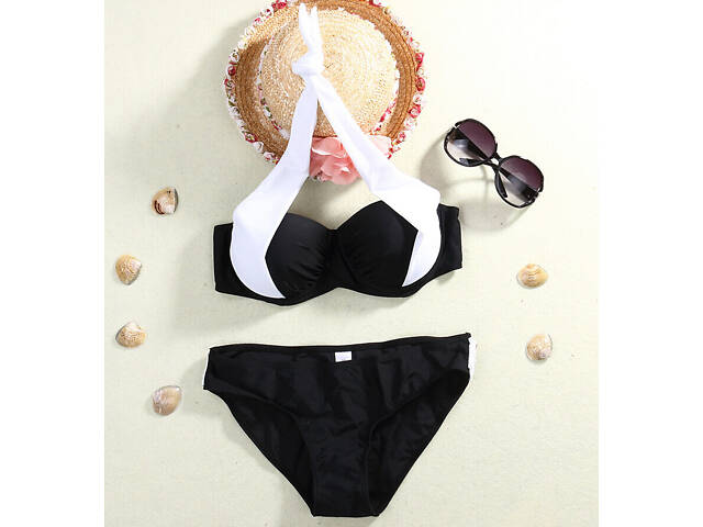 Роздільний купальник жіночий ISHOWTIENDA Чорно-білий M - Фото 10