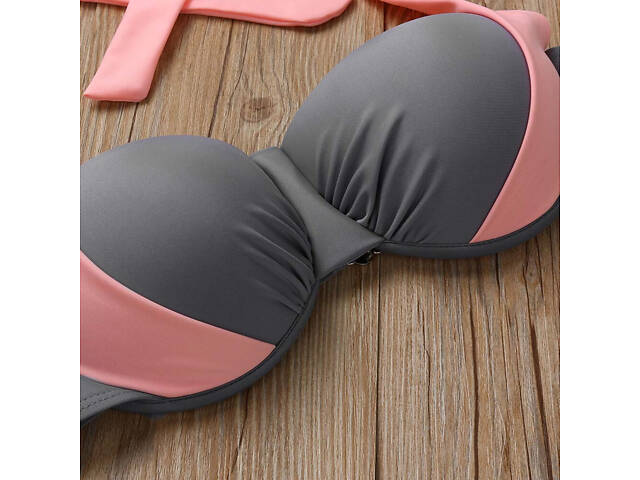 Роздільний купальник жіночий ISHOWTIENDA Сіро-рожевий - Фото 5