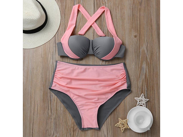 Роздільний купальник жіночий ISHOWTIENDA Сіро-рожевий - Фото 4