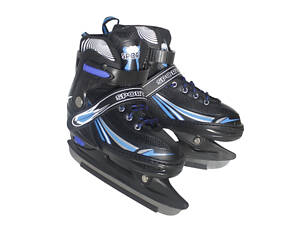 Раздвижные коньки из PVC,ткани и стали. Размер: S р.31-34 (17-20см) B812-S-BL