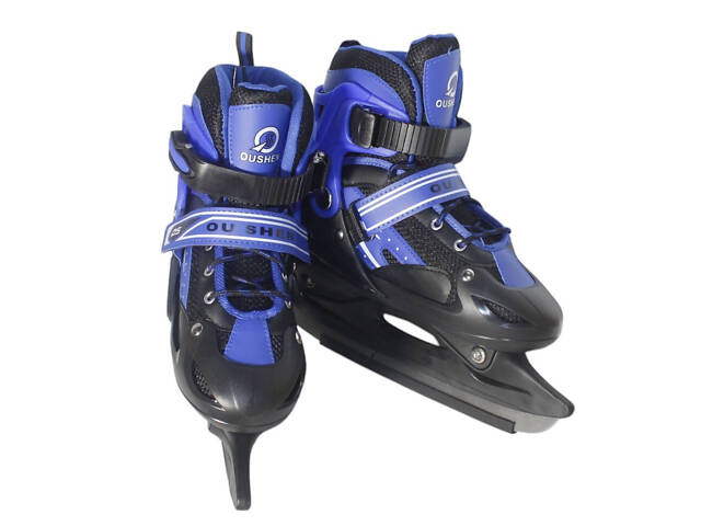 Раздвижные коньки из PVC,ткани и стали. Размер: S р.31-34 (17-20см) B031-S-BL - Фото 1