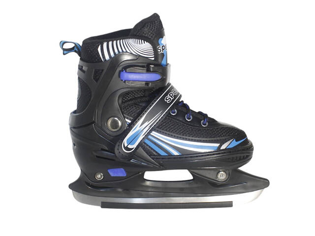 Раздвижные коньки из PVC,ткани и стали. Размер: S р.31-34 (17-20см) B812-S-BL - Фото 2