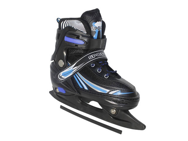 Раздвижные коньки из PVC,ткани и стали. Размер: S р.31-34 (17-20см) B812-S-BL - Фото 3