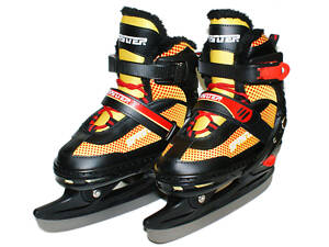 Раздвижные коньки из PVС,ткани и стали. Размер: S р.30-34 (16-20см) S910-ОРН-S