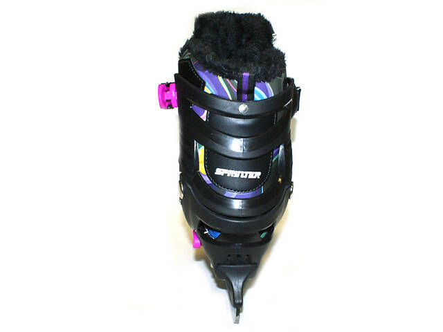 Раздвижные коньки из PVС,ткани и стали. Размер: S р.30-34 (16-20см) S909Ч-S - Фото 3