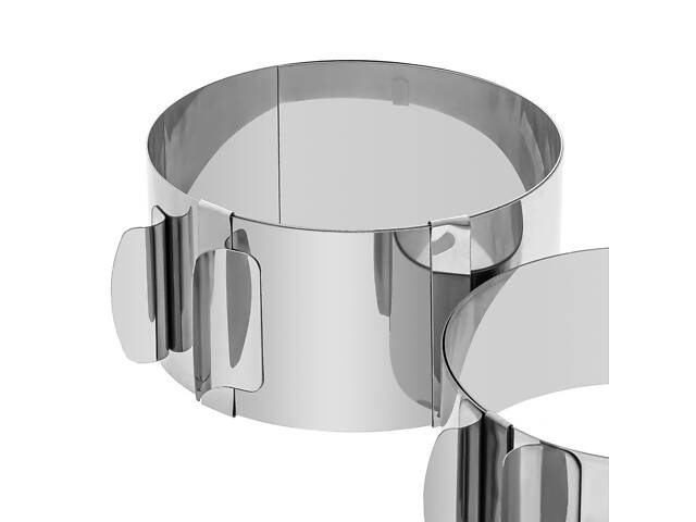 Розсувна форма кільце кондитерське для випікання та збирання бенто-тортів та викладення салатів 12-20 см (H 6.5 см) - Фото 6