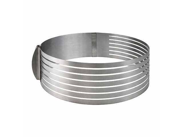 Розсувна форма кільце кондитерське з прорізами слайсер для нарізки коржів бісквіту 24-30 см (H 8 см) - Фото 5