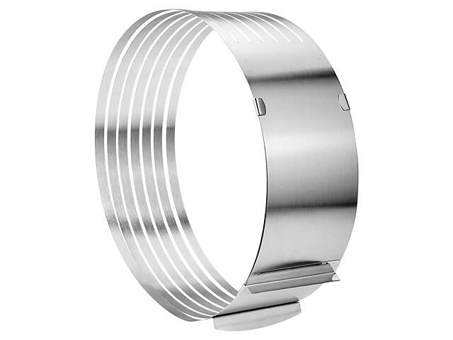 Розсувна форма кільце кондитерське з прорізами слайсер для нарізки коржів бісквіту 24-30 см (H 8 см) - Фото 8