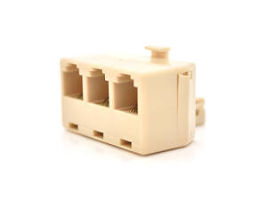 Розгалужувач RJ11 6P4C мама/3 Х мама RJ11 для розгалуження кабелю, білий, Q50