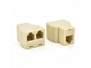 Розгалужувач RJ45 8P8C мама/2Х мама RJ45 для розгалуження кабелю, білий, Q100