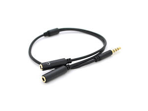 Развитвитель аудио VEGGIEG AM2-B для наушников и микрофона, Jack 3.5 (папа ) 4 pin =>2*Jack 3.5(мама) 3 pin,