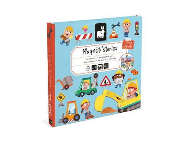 Розвиваюча іграшка Janod Магнітні історії Будівельний майданчик 30 елементів (J05454) - Фото 2