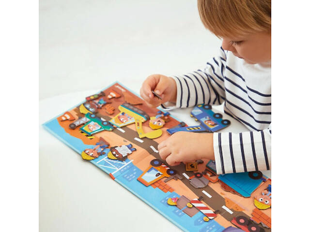 Розвиваюча іграшка Janod Магнітні історії Будівельний майданчик 30 елементів (J05454) - Фото 8