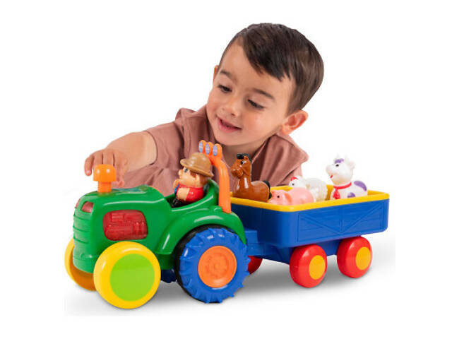 Розвиваюча іграшка Kiddi Smart Трактор з трейлером (063180) - Фото 5