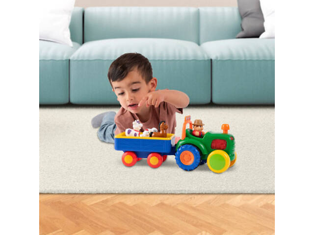 Розвиваюча іграшка Kiddi Smart Трактор з трейлером (063180) - Фото 6