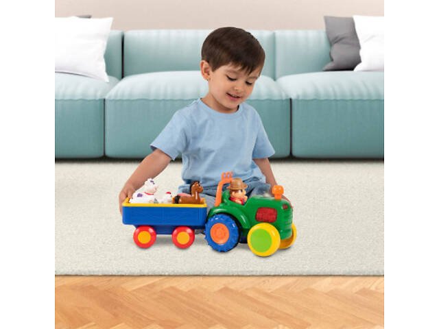 Розвиваюча іграшка Kiddi Smart Трактор з трейлером (063180) - Фото 7