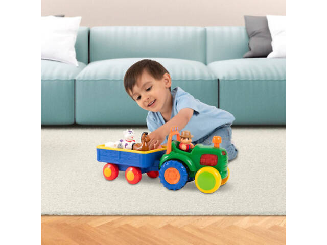 Розвиваюча іграшка Kiddi Smart Трактор з трейлером (063180) - Фото 8