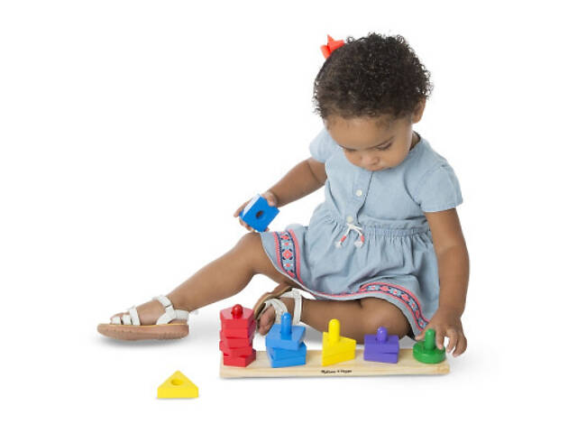 Розвиваюча іграшка Melissa&Doug дерев'яні пірамідки на платформі (MD10379) - Фото 3