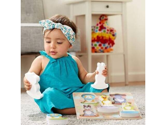 Розвиваюча іграшка Melissa&Doug Формовий пазл-качалка Сафарі (MD1886) - Фото 4