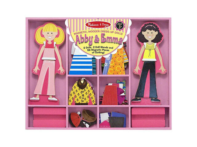 Розвиваюча іграшка Melissa&Doug Магнітна одягалка середня Еббі та Емма (MD14940) - Фото 1