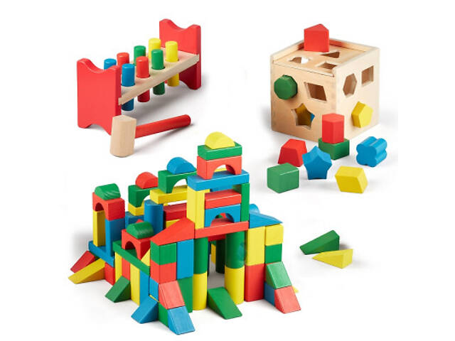 Развивающая игрушка Melissa&Doug МЕГА-набор Кубики/Сортер/Стучалка (MD93685) - Фото 1