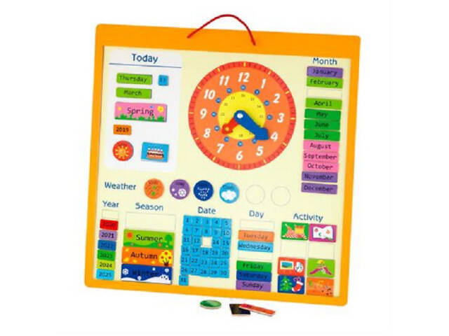 Розвиваюча іграшка Viga Toys Календар англ. магнітний (50377) - Фото 1