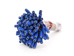 Роз'єм живлення DC-F (D 5,5x2,5 мм) => кабель завдовжки 30 см, Red/Blue