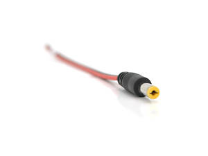 Роз'єм живлення DC-M (D 5,5x2,1 мм) => кабель завдовжки 25 см black -red, Yellow plug OEM Q100