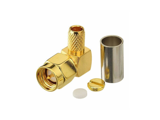 Роз'єм SMA M кутовий 90° на кабель RG58 для радіообладнання - Фото 1