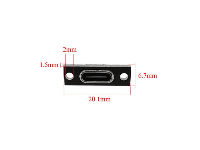 Роз’єм USB Type-C 3.1 4pin, мама, монтажний, для зарядки і живлення - Фото 5