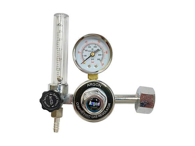 Редуктор аргоновый + углекислотный AR/CO2 ATF 2-в-1 x 25МПа с ротаметром хром (ATF-111) - Фото 1