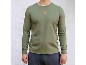 Реглан чоловічий патріотичний з вишитим тризубом haki 50